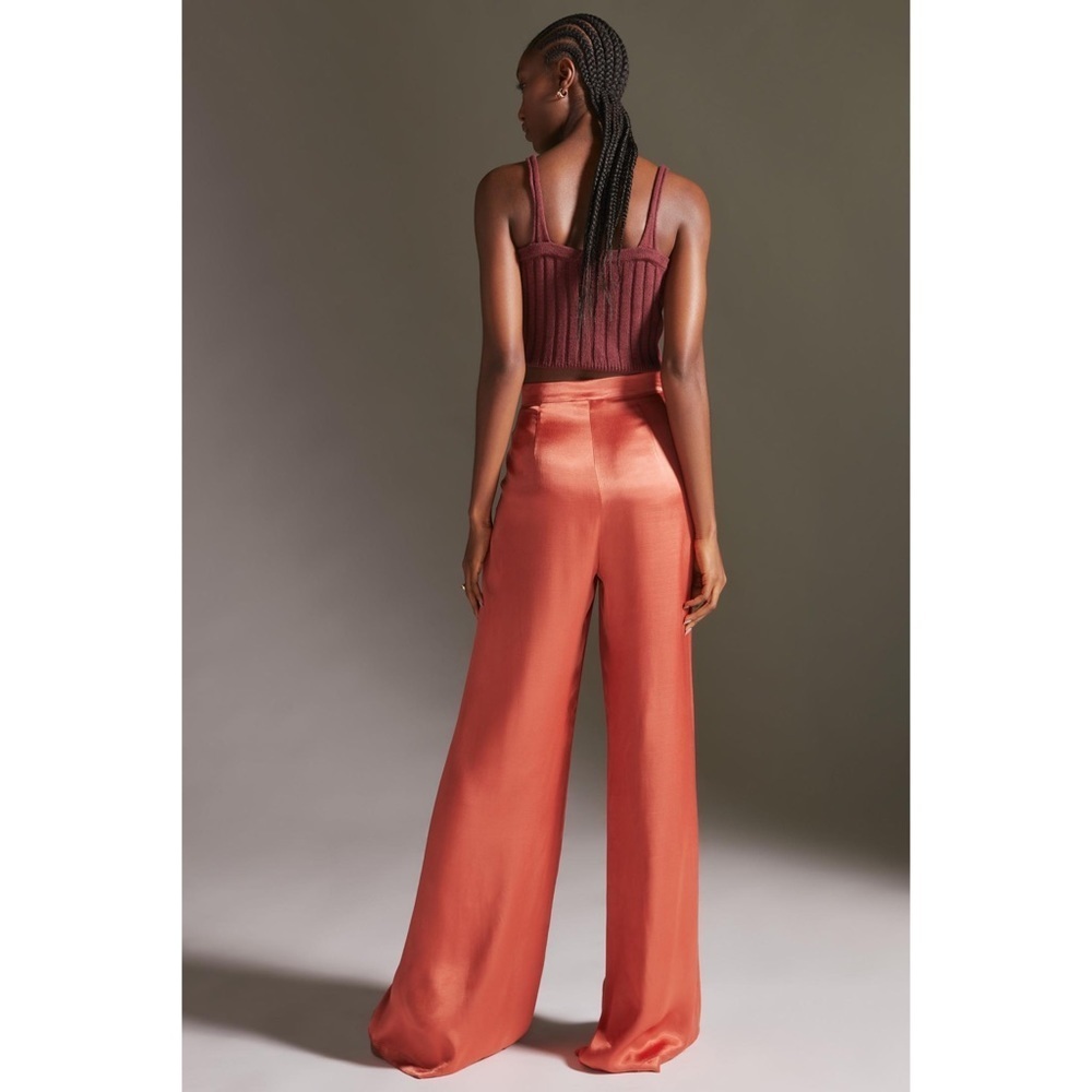 ANTHROPOLOGIE Orange Petra Wide Leg Trousers Size XS NWT - Picture 3 of 10